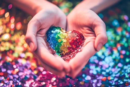 A person delicately holds a heart-shaped pendant in their hands, showcasing a symbol of love and affection.