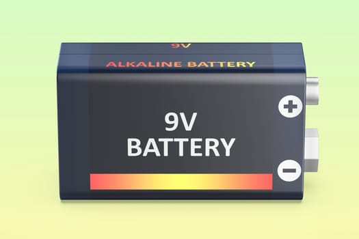 9V battery on color background