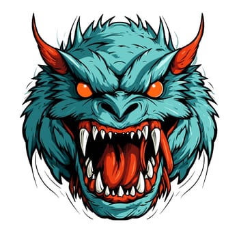 Terrible mythical monster of nightmares in vector art style. The sleep of the mind gives birth to monsters. Graphic design element and template for t-shirt print, sticker, tattoo, poster, etc.