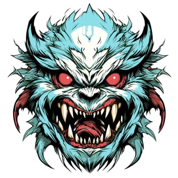 Terrible mythical monster of nightmares in vector art style. The sleep of the mind gives birth to monsters. Graphic design element and template for t-shirt print, sticker, tattoo, poster, etc.