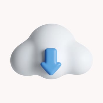 3d Cloud storage icon. Technology security. Cloud computing. icon isolated on white background. 3d rendering illustration. Clipping path..