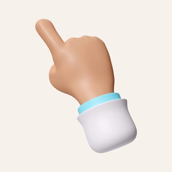 3d figure of a doctor pointing. icon isolated on white background. 3d rendering illustration. Clipping path..