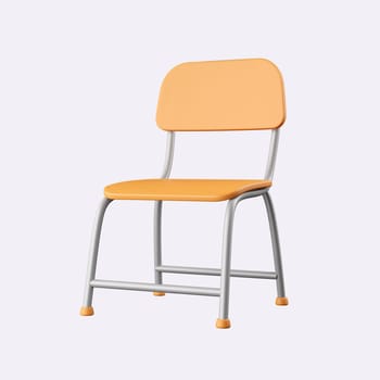 3d chair . minimal school icon. isolated on background, icon symbol clipping path. 3d render illustration.