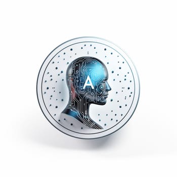 The logo of the artificial intelligence app. High quality photo