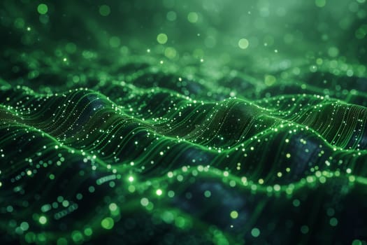 Green Abstract Background, Futuristic digital technology design pattern, wallpaper background.