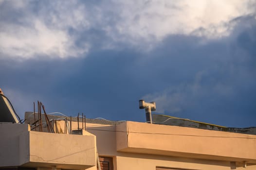 chimney on the roof in a village in Cyprus