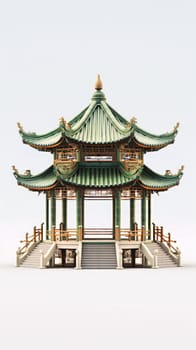 chinese style jade green gazebo pagoda, ai