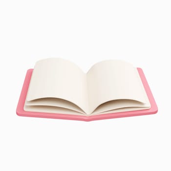 3d book. minimal school icon. isolated on background, icon symbol clipping path. 3d render illustration.