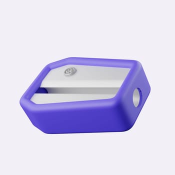 3d pencil sharpener. Back to school and education concept. isolated on background, icon symbol clipping path. 3d render illustration.