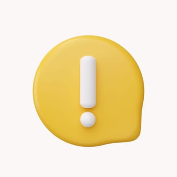 3d alert notification icon isolated on background. negative check list button choice for false, correct, error 3d, problem, fail on application. emergency warning icon 3D rendering illustration.