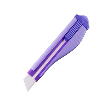3d paper cutter. Back to school and education concept. isolated on background, icon symbol clipping path. 3d render illustration.
