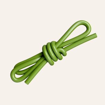 3d rope. elements for camping, hiking , summer camp, traveling, trip. icon isolated on white background. 3d rendering illustration. Clipping path..