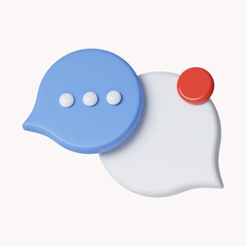 3d Two bubble talk or comment sign symbol. icon isolated on white background. 3d rendering illustration. Clipping path..