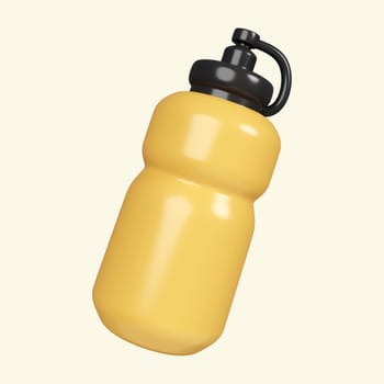 3D Sport tumbler. gym diet and fitness theme. icon isolated on yellow background. 3d rendering illustration. Clipping path..