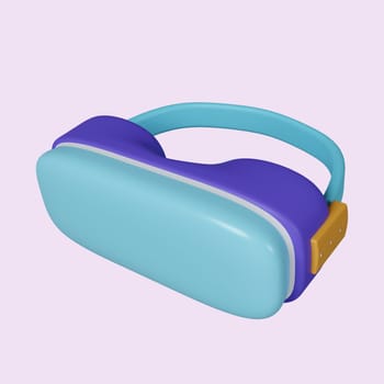 3d virtual reality glasses. icon isolated on purple background. 3d rendering illustration. Clipping path..