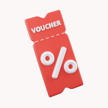 3d Promotion sale percentage discount coupons on isolate background marketing profitable shopping online concept. cashback, purchase, sell, minimal cartoon. 3d render illustration.
