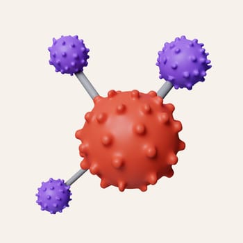 3d Corona Virus, Covid 19-NCP. Coronavirus nCoV denoted is single-stranded RNA virus. icon isolated on white background. 3d rendering illustration. Clipping path..