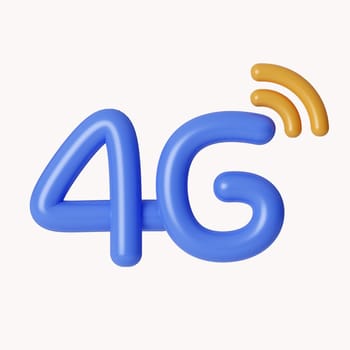 3d 4G icon for web design. Internet network concept. Communication, internet concept. icon isolated on white background. 3d rendering illustration. Clipping path..