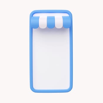 3D shopping online with phone for online shopping store. payment concept. Notebook icon 3d render illustration.