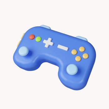3d minimal joystick. game controller. video game entertainment. icon isolated on white background. 3d rendering illustration. Clipping path..