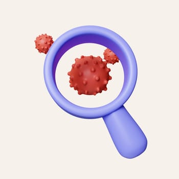 3d Diagnose checking coronavirus or covid-19 testing result. icon isolated on white background. 3d rendering illustration. Clipping path..