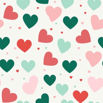 Colorful heart filled background for celebration. Generative AI.