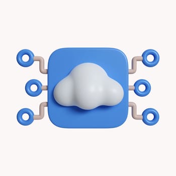 3d Connect to cloud computing concept. icon isolated on white background. 3d rendering illustration. Clipping path..