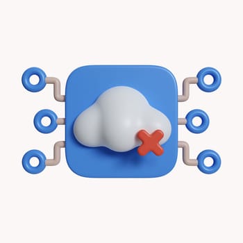 3d Connect to cloud computing concept. icon isolated on white background. 3d rendering illustration. Clipping path..