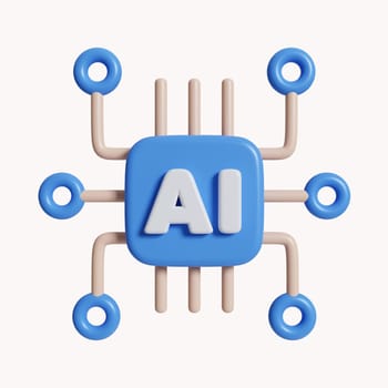 3d Circuit board. Technology. Processors CPU concept. Motherboard digital chip. icon isolated on white background. 3d rendering illustration. Clipping path..