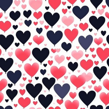 Colorful heart filled background for celebration. Generative AI.