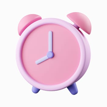 3d clock. Back to school and education concept. isolated on background, icon symbol clipping path. 3d render illustration.