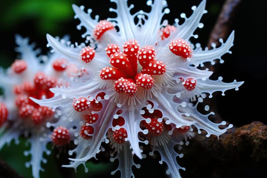 Dangerous exotic plant of white-red color.