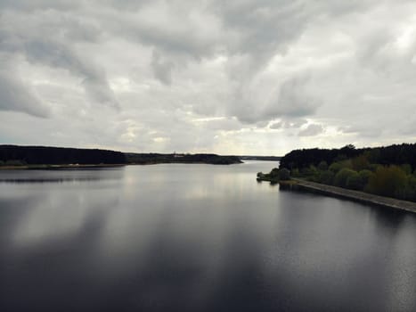 top view of the river and trees. landscape