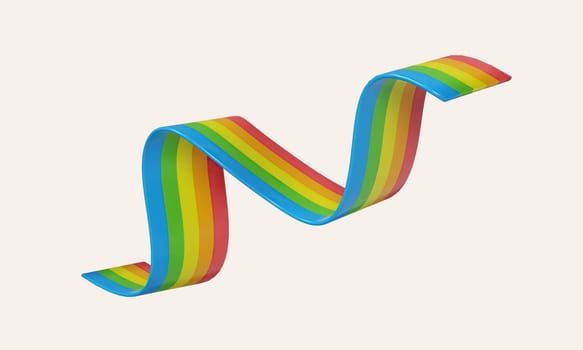 3d Waving rainbow LGBT flag or transparent background, Symbol of LGBT gay pride. icon isolated on white background. 3d rendering illustration. Clipping path..