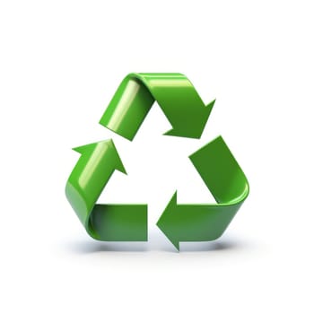 Recycle symbol with isolated white background, . Generative AI.