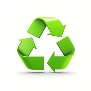 Recycle symbol with isolated white background, . Generative AI.