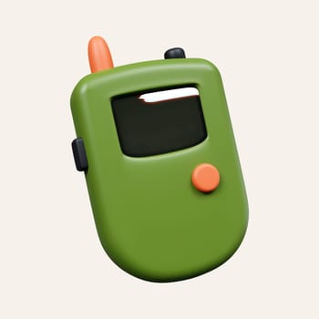 3d radio communication. elements for camping, hiking , summer camp, traveling, trip. icon isolated on white background. 3d rendering illustration. Clipping path..