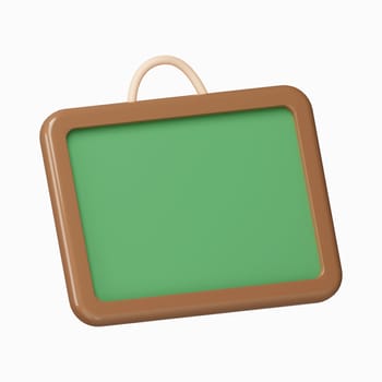 3d blackboard. minimal school icon. isolated on background, icon symbol clipping path. 3d render illustration.