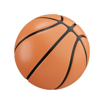 3d basketball. minimal school icon. isolated on background, icon symbol clipping path. 3d render illustration.
