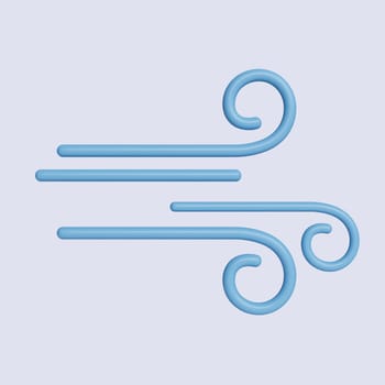 3d weather wind. icon isolated on gray background. 3d rendering illustration. Clipping path..