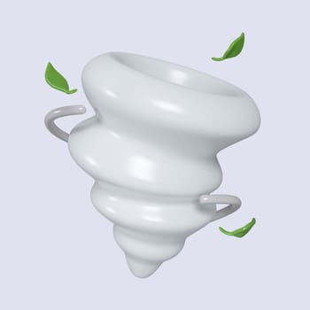 3d weather. storm wind. icon isolated on gray background. 3d rendering illustration. Clipping path..