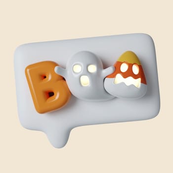 3d Halloween icon. Traditional element of decor for Halloween. icon isolated on gray background. 3d rendering illustration. Clipping path..