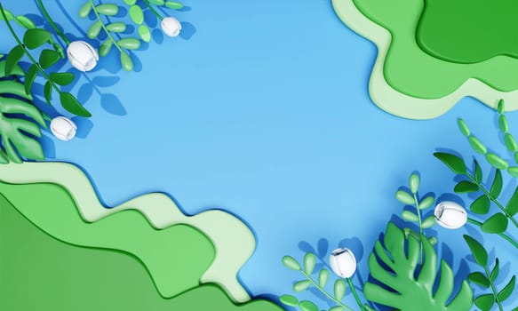 3d earth with flower. Concept of Save the Earth, Protect environmental and eco green life, ecology and nature protect. 3d rendering illustration..