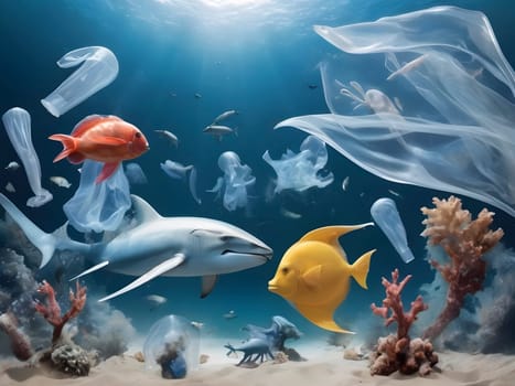 Suffocating Seas. A Powerful Image of Plastic's Impact on Marine Ecosystems.