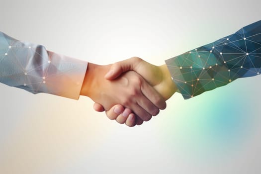 Business finance handshake partnership, finance investment agreement Generative AI.