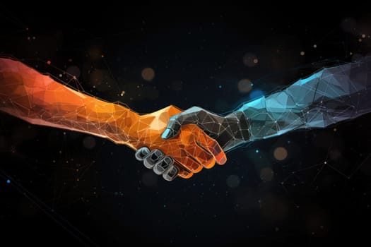 Business finance handshake partnership, finance investment agreement Generative AI.