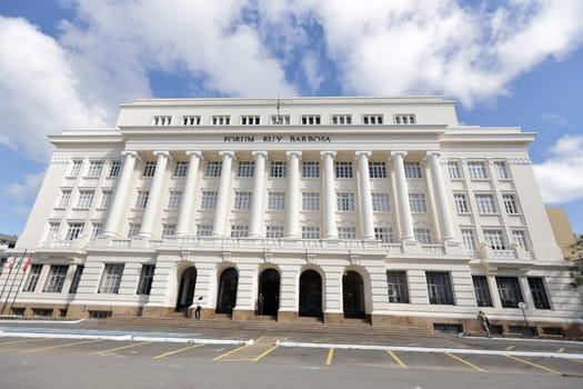 salvador, bahia, brazil - february 1, 2024: view of the Forum Ruy Barbosa building in the city of Salvador.