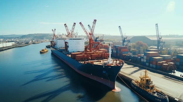 Cargo ship at the port. High quality photo