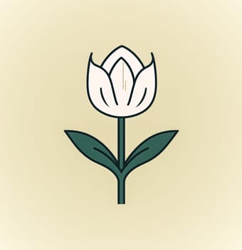 Simple and elegant flower icon, perfect as a sign or symbol for various design purposes.