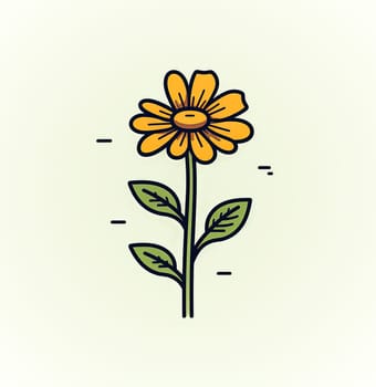 Simple and elegant flower icon, perfect as a sign or symbol for various design purposes.